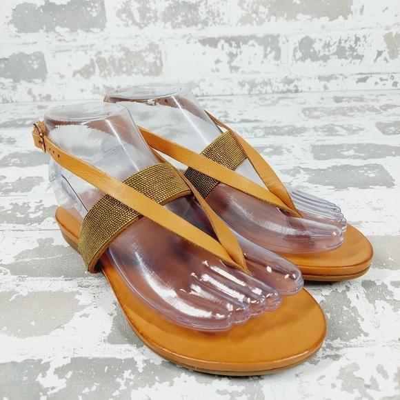 NEW Inuovo Brown Leather Sling Back Buckle Strap Summer Thong Sandals M824 - Picture 4 of 11